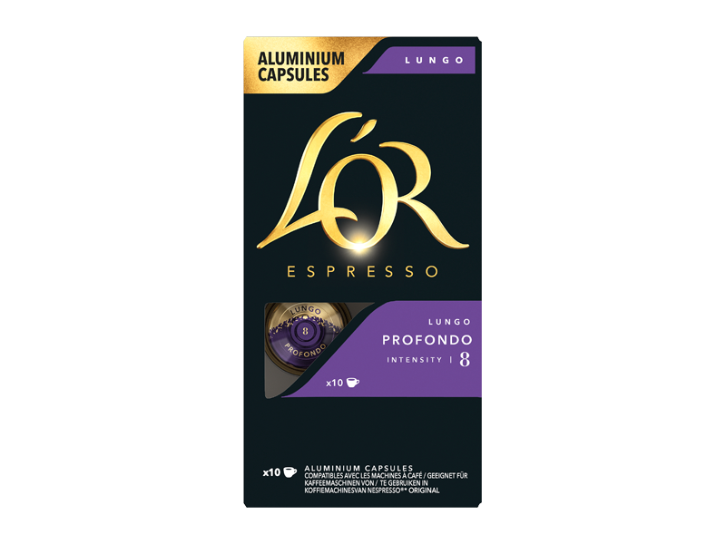 L'OR Lungo Profondo 8 - kapsle pro Nespresso ®*, 10 x 10 ks - front
