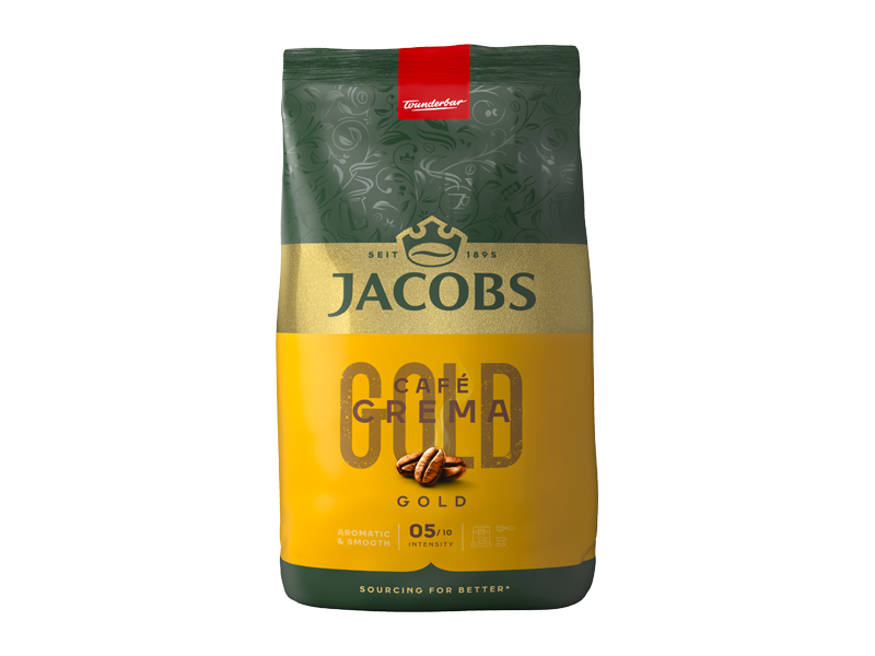 JACOBS VELVET CREMA GOLD - zrnková káva, 4 x 1 kg x 1 - front