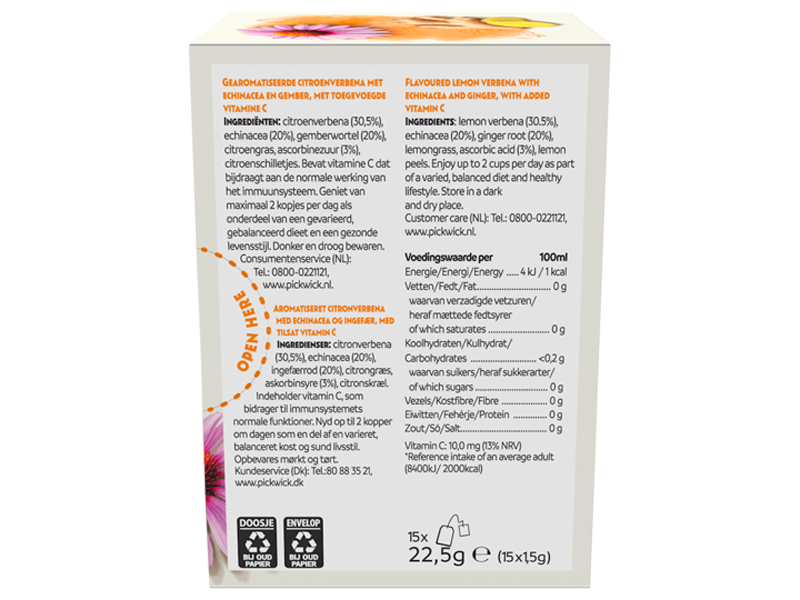 Pickwick Super Blends Immunity - 15 x 1,5g x 4 - back
