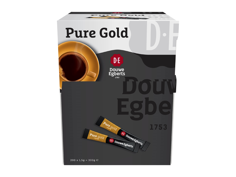 Douwe Egberts Pure Gold instantní káva – jednoporcová, 200 x 1,5 g x 1 - front