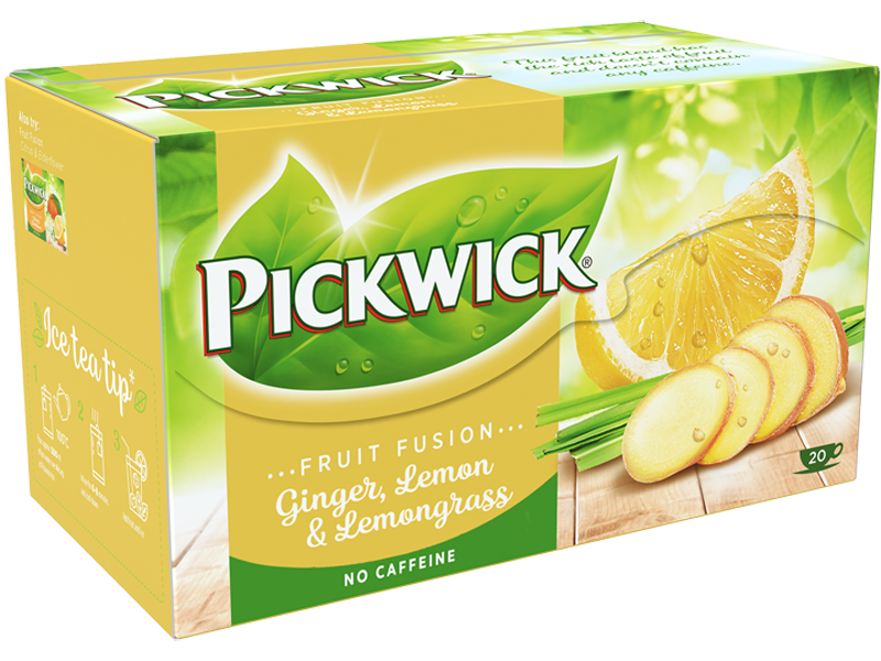 Pickwick Fruit Fusion Zázvor s citronem a citronovou trávou - ovocný čaj, 20 x 2g x 12 - left