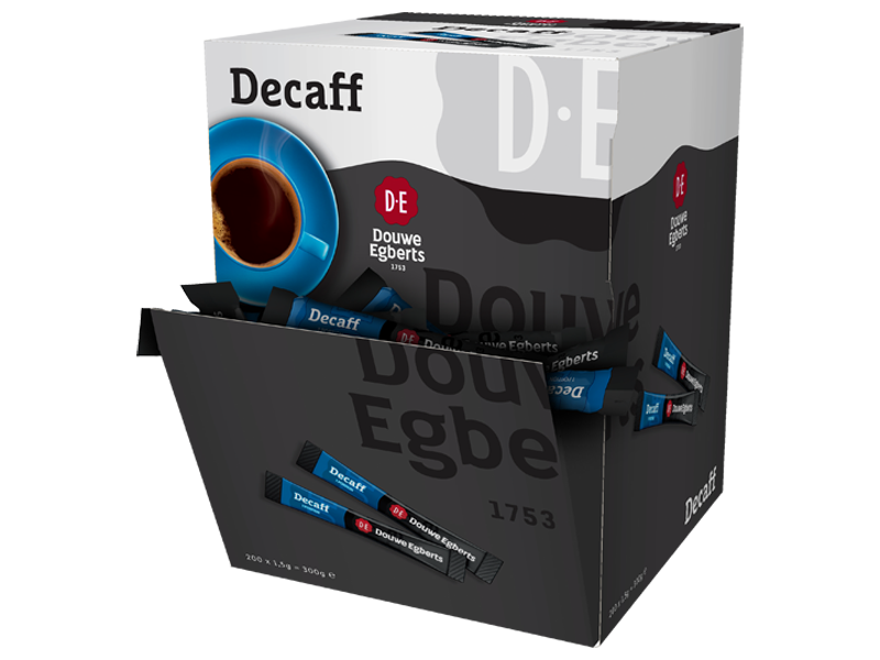 Douwe Egberts Bezkofeinová instantní káva – jednoporcová, 200 x 1,5 g x 1 - open
