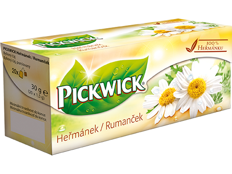 Pickwick Heřmánkový čaj - bylinný čaj, 20 x 1,5g x 4 - left