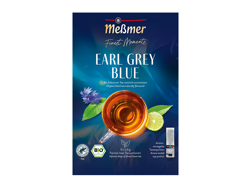 Meßmer Finest Moments, Earl Grey Blue - černý čaj, 15 x 2,5g x 5 - front