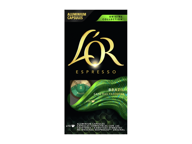 L'OR BRAZIL - KOMPATIBILNÍ KAPSLE PRO NESPRESSO®* ORIGINAL, 10 X 10 KS - front