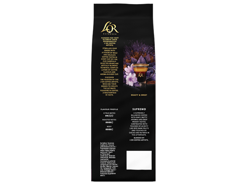 L'OR Espresso Supremo - zrnková káva, 4 x 500 g x 1 - back