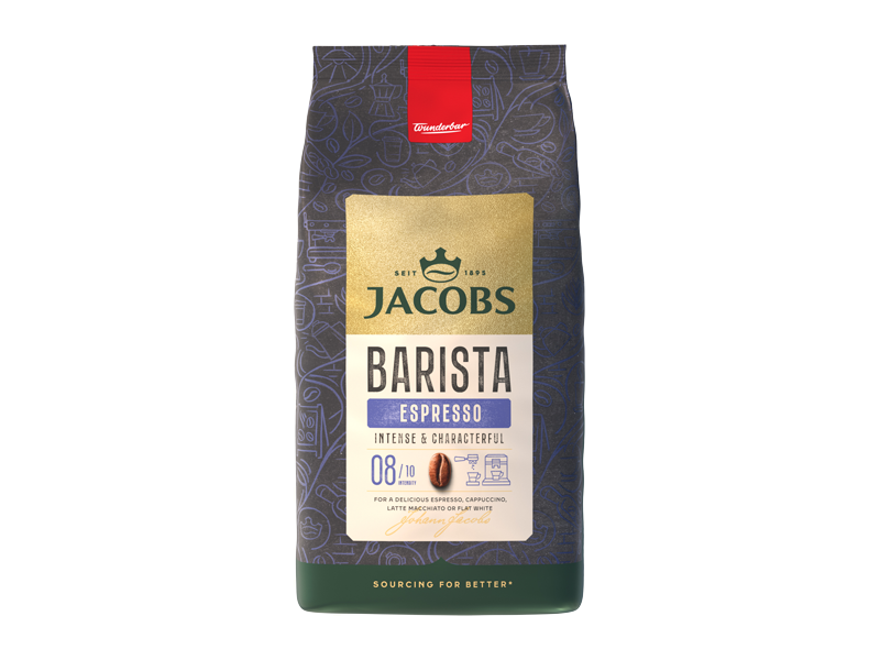 Jacobs Barista Espresso – zrnková káva, 4 x 1000 g x 1 - front