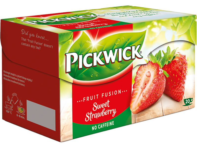 Pickwick Fruit Fusion Jahoda - ovocný čaj, 20 x 2g x 12 - left