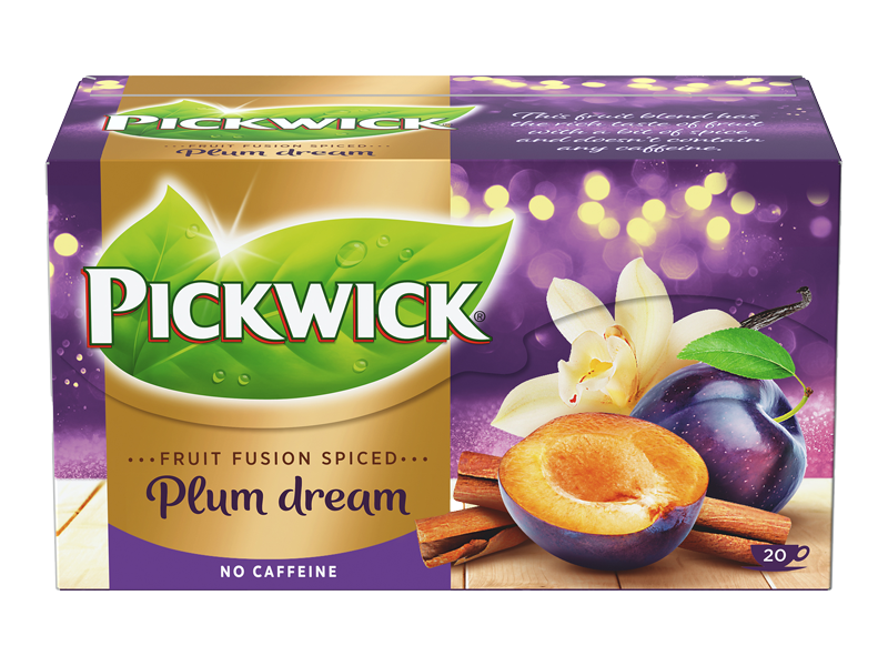 Pickwick Fruit Fusion Spiced Plum dream - ovocný čaj, 20 x 2 g x 12 - front