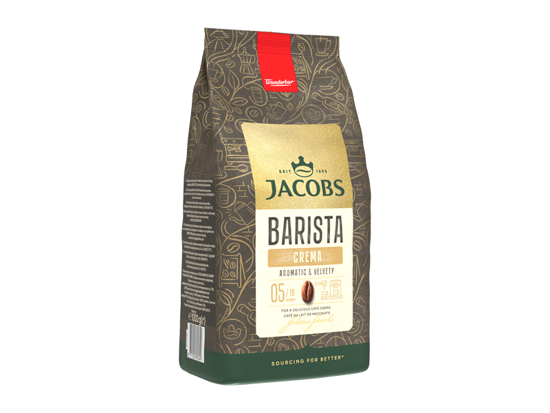 Jacobs Barista Espresso – zrnková káva, 4 x 1000 g x 1 - left