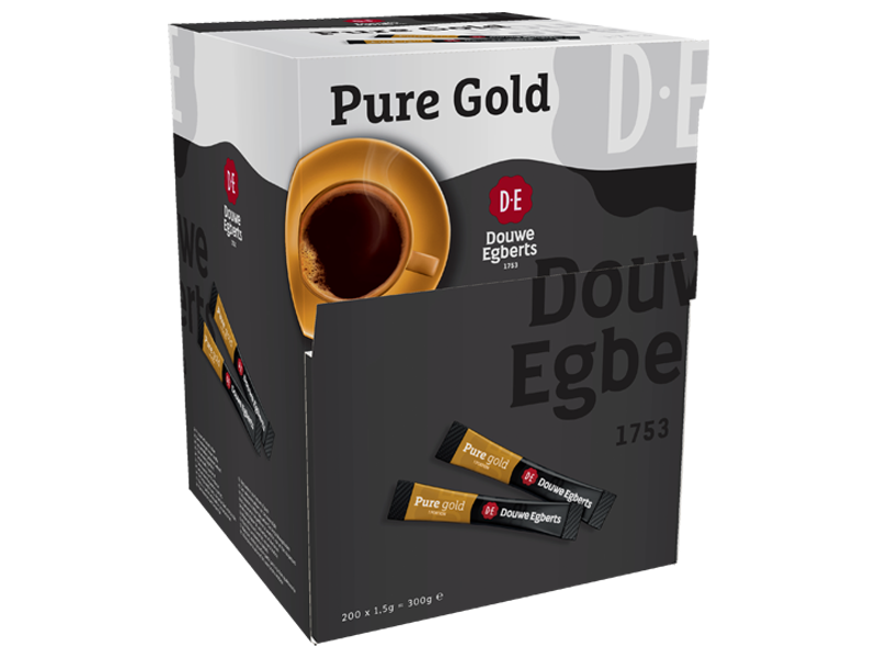 Douwe Egberts Pure Gold instantní káva – jednoporcová, 200 x 1,5 g x 1 - left