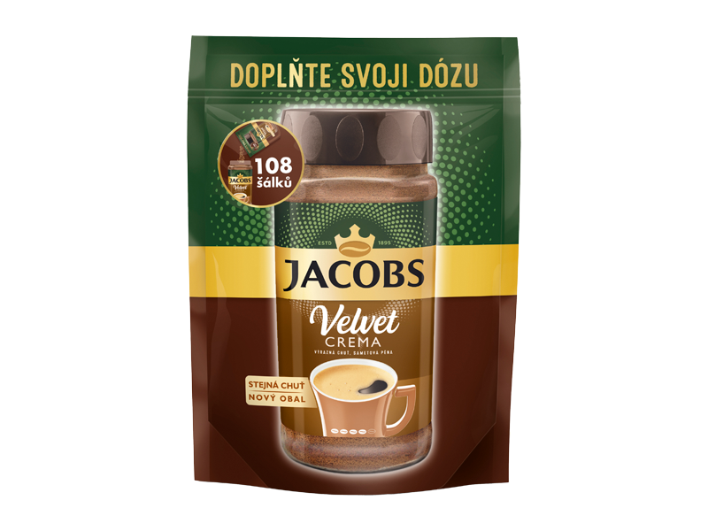 JACOBS VELVET CREMA Praktické Balení - instantní káva, 12 x 180 g x 1 - front