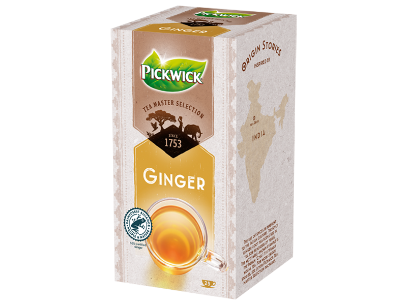 Pickwick Tea Master Selection Ginger - zázvorový čaj, 25 x 1,75g x 4 - right