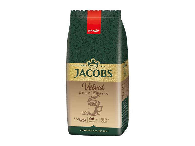 JACOBS VELVET CREMA GOLD - zrnková káva, 4 x 1 kg x 1 - right