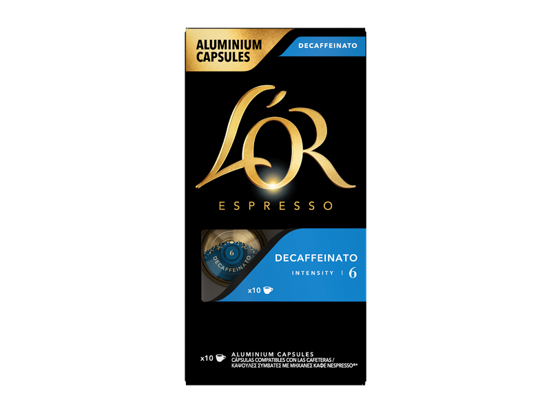 L'OR Espresso bezkofeinová 6 - kapsle pro Nespresso®*, 10 x 10 ks - front