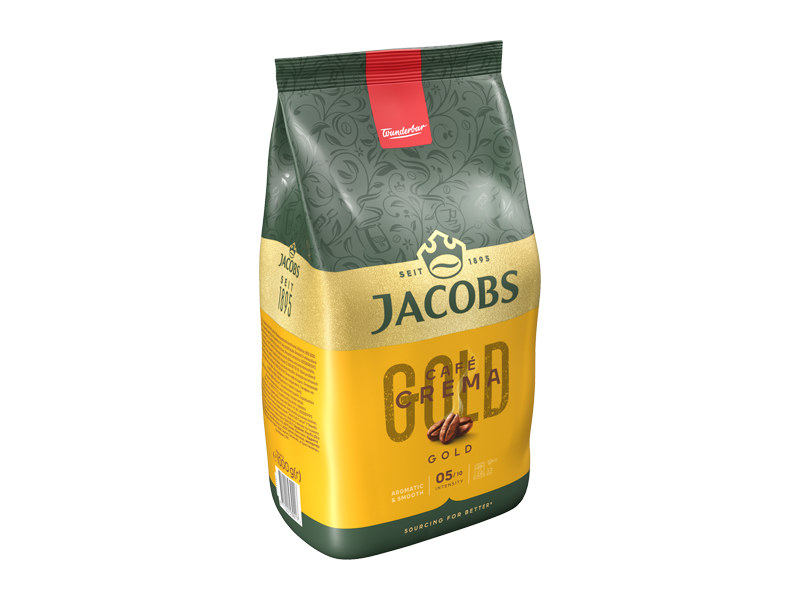 JACOBS VELVET CREMA GOLD - zrnková káva, 4 x 1 kg x 1 - left