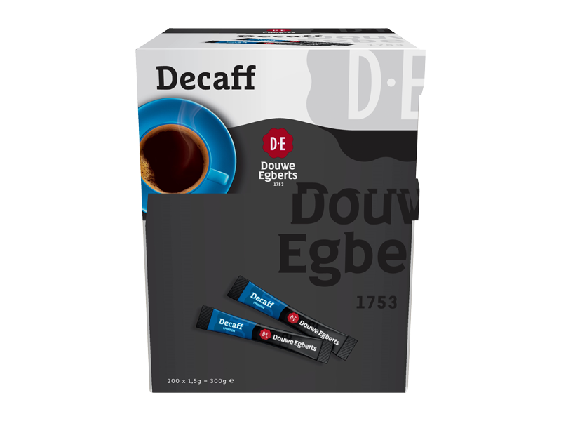 Douwe Egberts Bezkofeinová instantní káva – jednoporcová, 200 x 1,5 g x 1 - front
