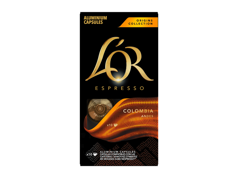 L'OR Espresso Colombia 8 - kapsle pro Nespresso®*, 10 x 10 ks - front