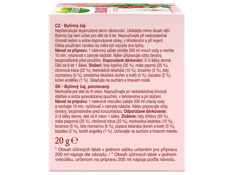 Pickwick Funkční Urologický s brusinkami - 20 x 2g x 16 - back