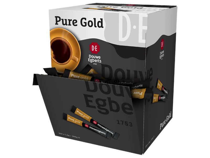 Douwe Egberts Pure Gold instantní káva – jednoporcová, 200 x 1,5 g x 1 - open