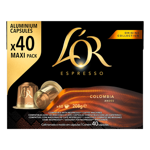 L'OR ESPRESSO COLOMBIA - KOMPATIBILNÍ KAPSLE PRO NESPRESSO®* ORIGINAL, 5 X 40 KS